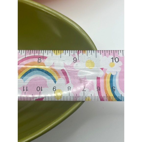 Vintage Melamine Cat Eye Shape Bowls Avocado Salmon MCM Retro Kitsch Cottagecore - Picture 8 of 10